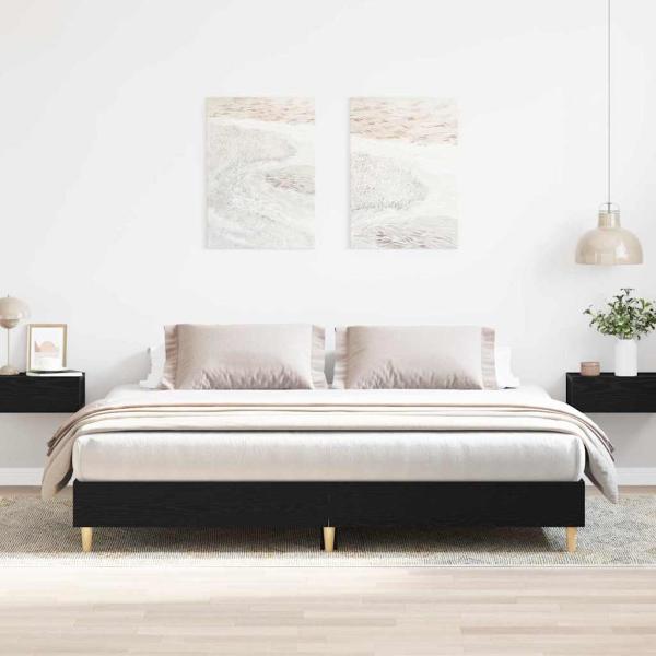 ARDEBO.de - Bettgestell Schwarz Eiche 180x200 cm Hergestelltes Holz