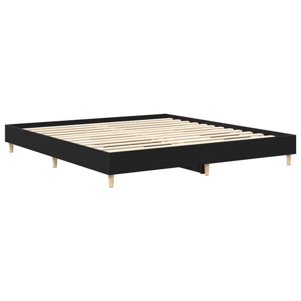 Bettgestell Schwarz Eiche 180x200 cm Hergestelltes Holz