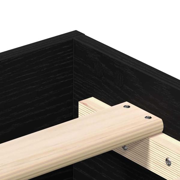 Bettgestell Schwarz Eiche 180x200 cm Hergestelltes Holz