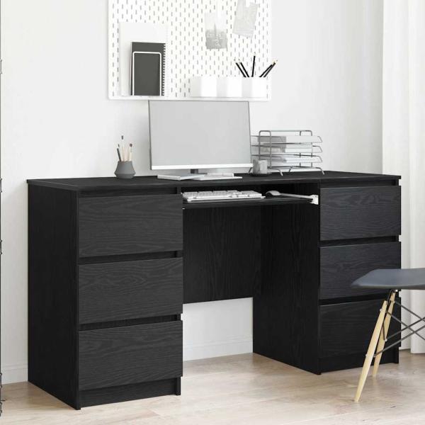 ARDEBO.de - Schreibtische 2 Stück Schwarz Eiche 140x50x76 cm Holzwerkstoff