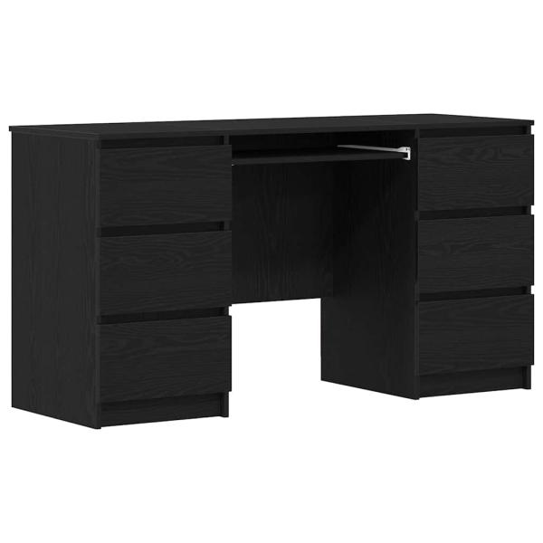 Schreibtische 2 Stück Schwarz Eiche 140x50x76 cm Holzwerkstoff