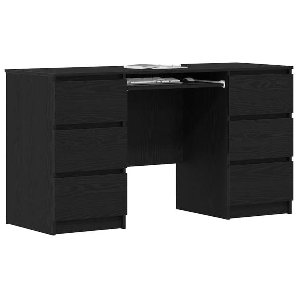 Schreibtische 2 Stück Schwarz Eiche 140x50x76 cm Holzwerkstoff