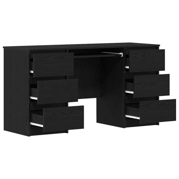 Schreibtische 2 Stück Schwarz Eiche 140x50x76 cm Holzwerkstoff