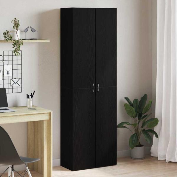 ARDEBO.de - Büroschrank Schwarz Eiche 60x32x190 cm Holzwerkstoff