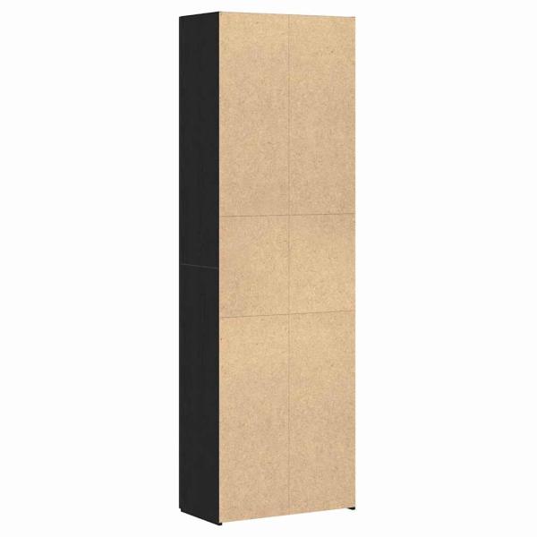 Büroschrank Schwarz Eiche 60x32x190 cm Holzwerkstoff