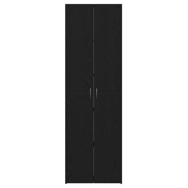 Büroschrank Schwarz Eiche 60x32x190 cm Holzwerkstoff