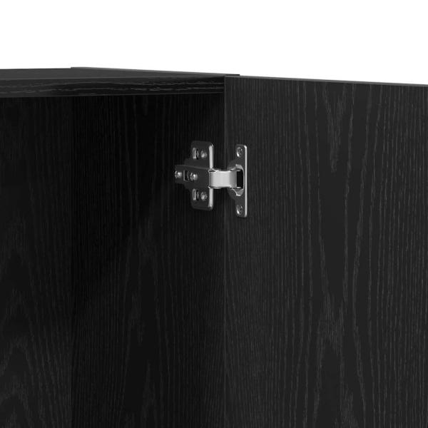 Büroschrank Schwarz Eiche 60x32x190 cm Holzwerkstoff
