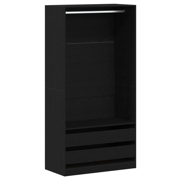 Kleiderschrank in Schwarz und Eiche, 100x50x200 cm, aus Holzwerkstoff