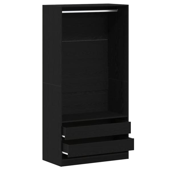 Kleiderschrank in Schwarz und Eiche, 100x50x200 cm, aus Holzwerkstoff