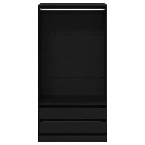 Kleiderschrank in Schwarz und Eiche, 100x50x200 cm, aus Holzwerkstoff