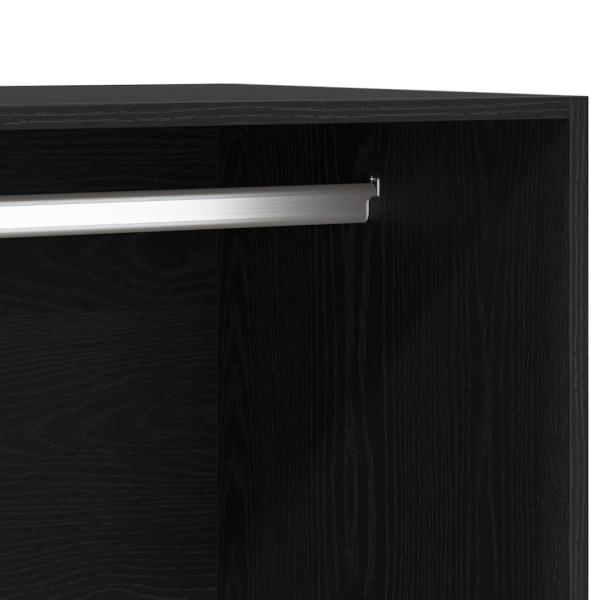 Kleiderschrank in Schwarz und Eiche, 100x50x200 cm, aus Holzwerkstoff