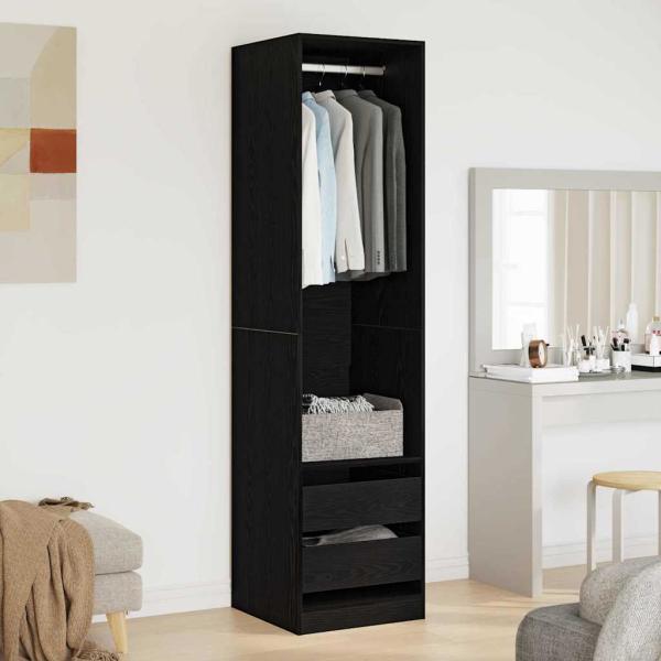 ARDEBO.de - Kleiderschrank in Schwarz, Eiche, 50x50x200 cm aus Holzwerkstoff