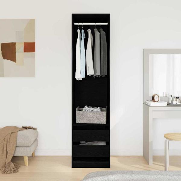 Kleiderschrank in Schwarz, Eiche, 50x50x200 cm aus Holzwerkstoff