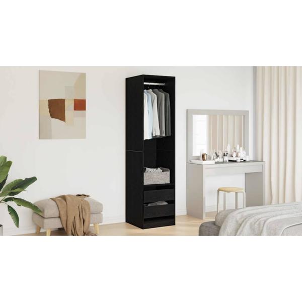 Kleiderschrank in Schwarz, Eiche, 50x50x200 cm aus Holzwerkstoff