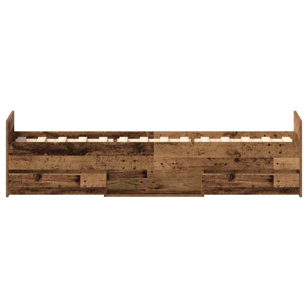 Bettgestell ohne Matratze Altholz 75x190 cm Holzwerkstoff