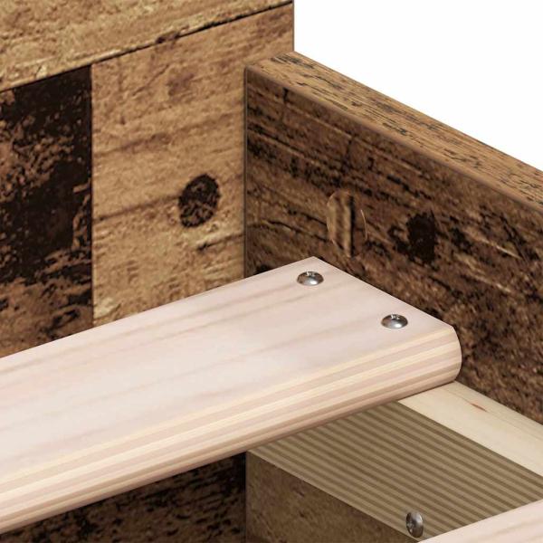 Bettgestell ohne Matratze Altholz 75x190 cm Holzwerkstoff