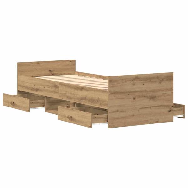 Bettgestell ohne Matratze Artisan Eiche 75x190 cm Holzwerkstoff
