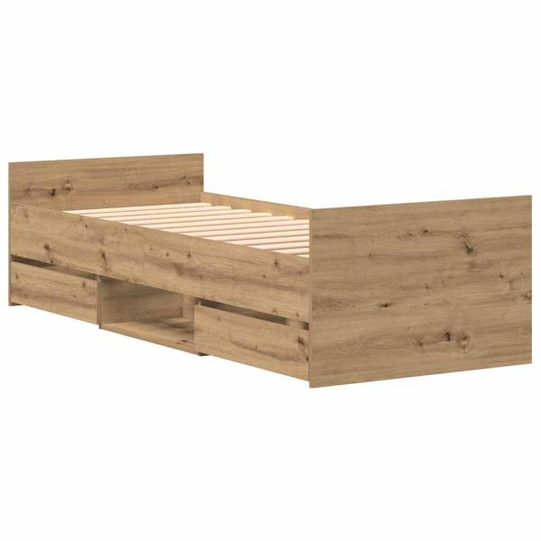 Bettgestell ohne Matratze Artisan Eiche 75x190 cm Holzwerkstoff