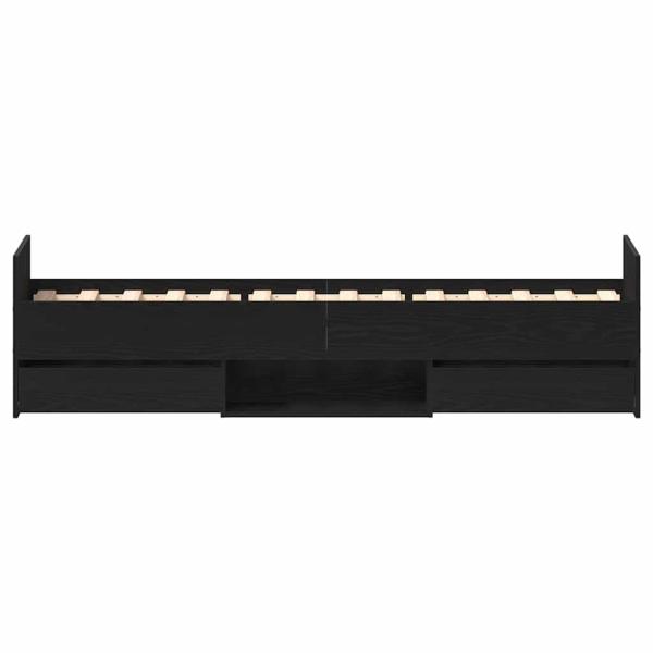 Bettgestell ohne Matratze Schwarz Eiche 75x190 cm Holzwerkstoff