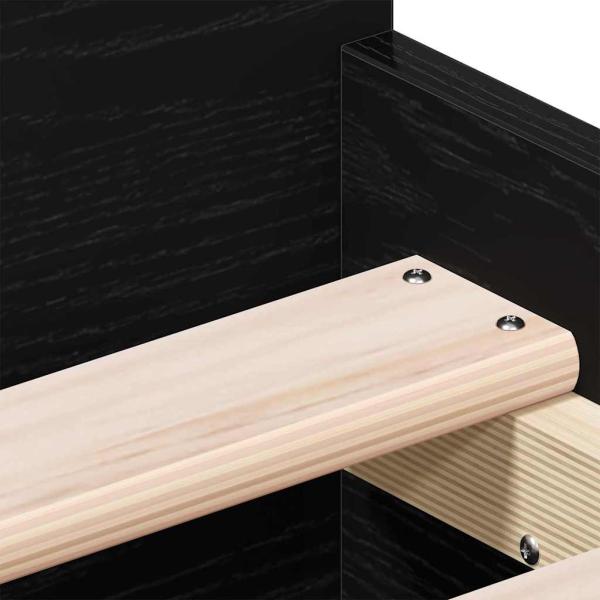 Bettgestell ohne Matratze Schwarz Eiche 75x190 cm Holzwerkstoff