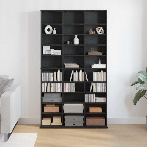 CD-Regal Schwarz Eiche 101x23x177,5 cm Holzwerkstoff