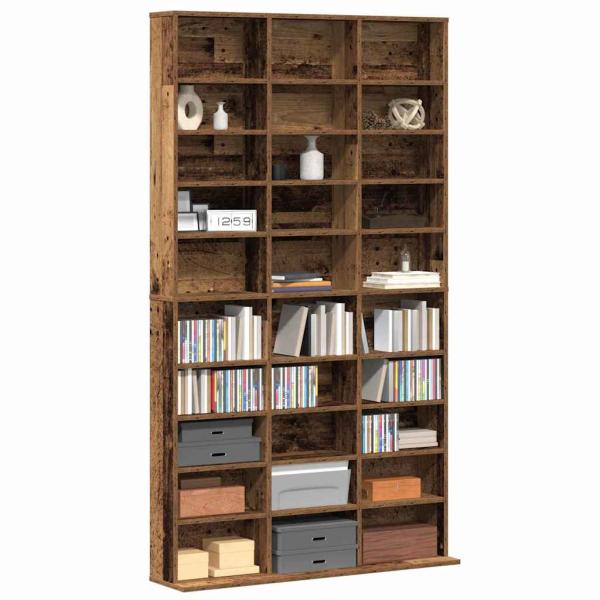 CD Schrank - Altes Holz - 101x23x177,5 cm - Holzwerkstoff