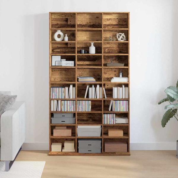 CD Schrank - Altes Holz - 101x23x177,5 cm - Holzwerkstoff