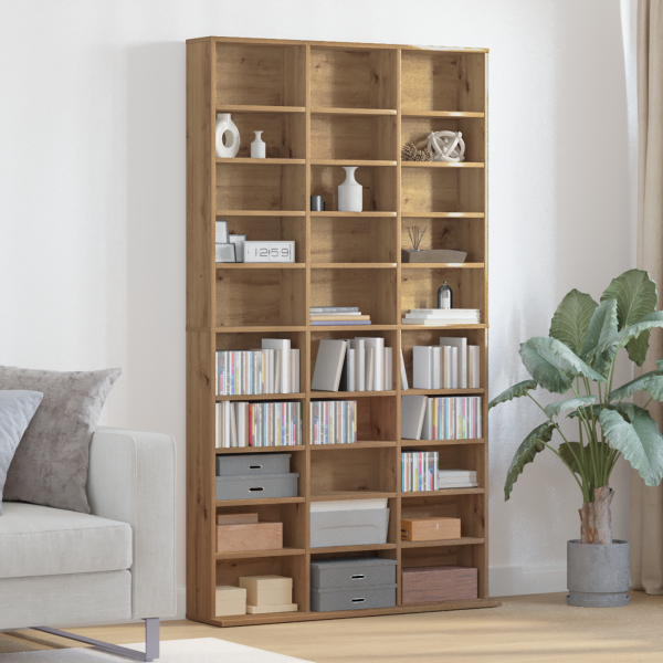 CD-Schrank in Artisan Eiche - 101x23x177.5 cm aus Holzwerkstoff