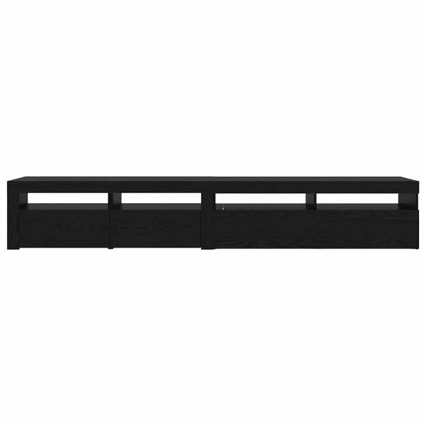 TV Schränke 2 Stück mit LED Lichtern Schwarze Eiche Holzwerkstoff, TV Schrank mit LED Schwarze Eiche 120x35x40 cm Holzwerkstoff