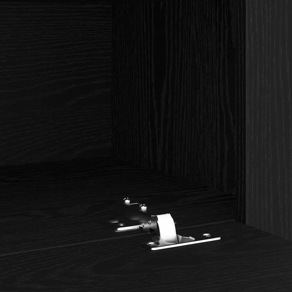 TV-Schränke 2 Stück mit LED-Lichtern aus schwarzem Holzwerkstoff, TV-Ständer mit LED-Lichtern - Schwarzes Holz - 195 x 35 x 40 cm - Hergestellt aus Holzwerkstoff