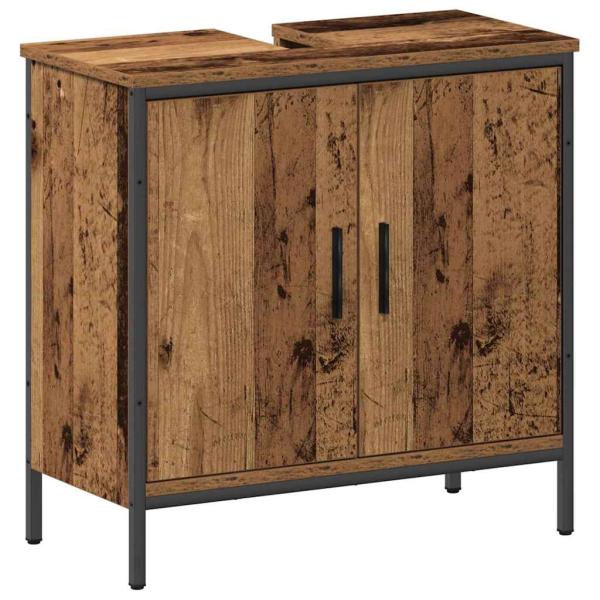 2-teiliges Badezimmermöbelset Altes Holz