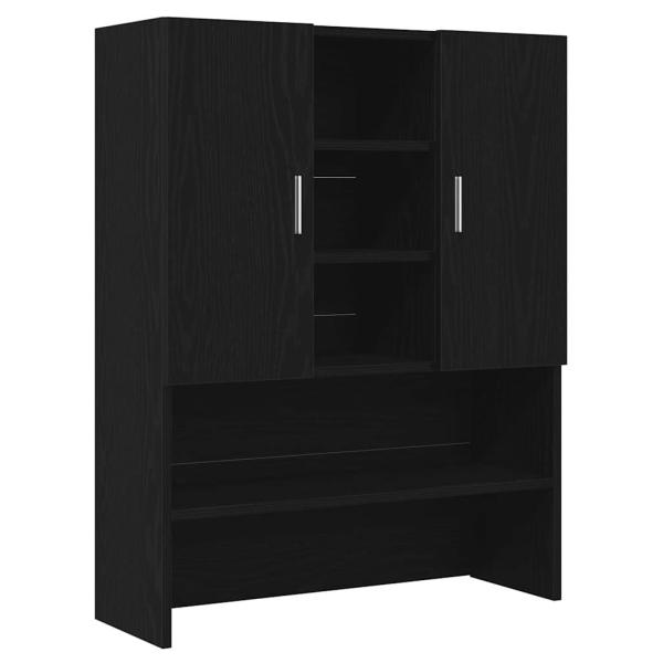 Waschmaschinenschränke 2 Stk. Schwarze Eiche 70.5x71.5x181.5 cm Holzwerkstoff, Waschmaschinenschrank - Schwarze Eiche - 70.5x71.5x91.5 cm - Aus Holzwerkstoff
