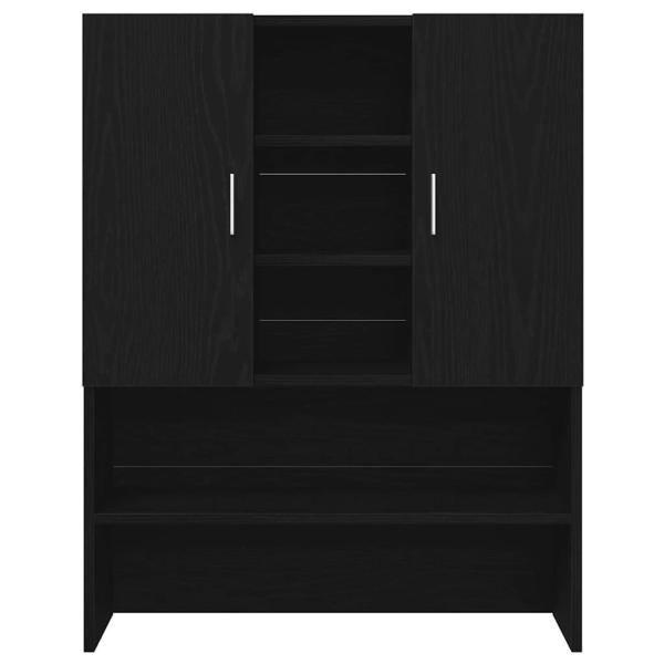 Waschmaschinenschränke 2 Stk. Schwarze Eiche 70.5x71.5x181.5 cm Holzwerkstoff, Waschmaschinenschrank - Schwarze Eiche - 70.5x71.5x91.5 cm - Aus Holzwerkstoff