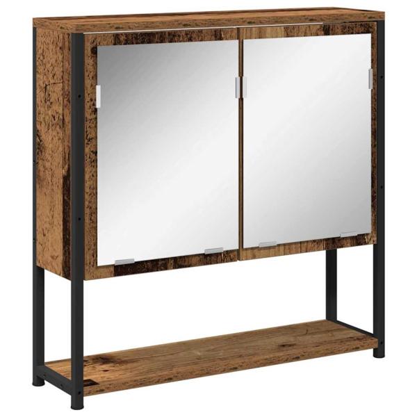 Waschbeckenunterschrank mit integriertem Becken Altholz Holzwerkstoff