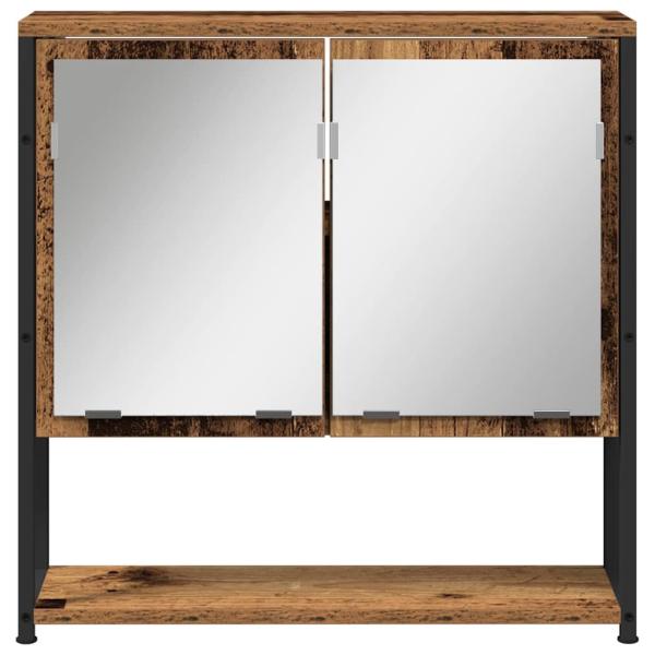 Waschbeckenunterschrank mit integriertem Becken Altholz Holzwerkstoff