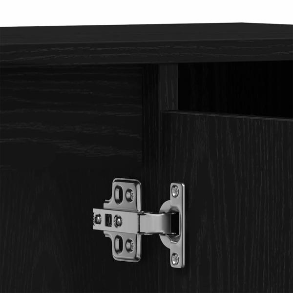 3-teiliges Badezimmermöbel Set schwarze Eiche Holzwerkstoff, Badschrank schwarze Eiche 30x30x190 cm Holzwerkstoff, Badschrank schwarze Eiche 30x30x100 cm Holzwerkstoff