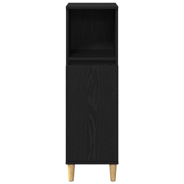 3-teiliges Badezimmermöbel Set schwarze Eiche Holzwerkstoff, Badschrank schwarze Eiche 30x30x190 cm Holzwerkstoff, Badschrank schwarze Eiche 30x30x100 cm Holzwerkstoff