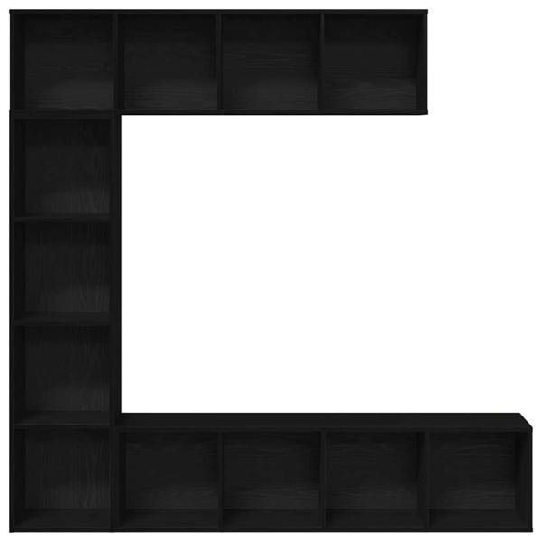 Bücherregale 3 Stück Schwarz Eiche 36x30x143 cm Holzwerkstoff