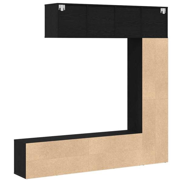 Bücherregale 3 Stück Schwarz Eiche 36x30x143 cm Holzwerkstoff