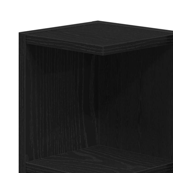 3-teiliges Badezimmermöbel Set Schwarz-Eiche Holzwerkstoff