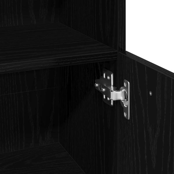 3-teiliges Badezimmermöbel Set Schwarz-Eiche Holzwerkstoff