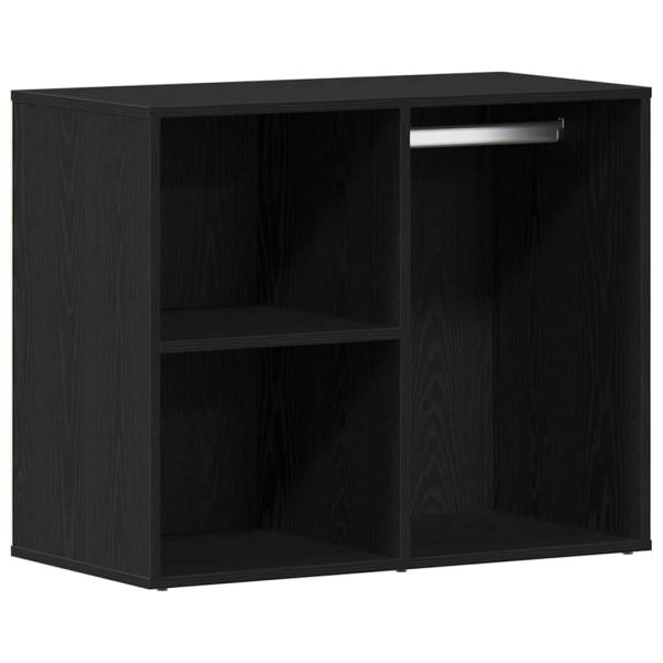Schminktischset mit LED in Schwarz Eiche aus Holzwerkstoff, LED Schminktisch in Schwarz Eiche, 60x40x140 cm, aus Holzwerkstoff, Kosmetikschrank in Schwarz Eiche, 80x40x75 cm, aus Holzwerkstoff, Kosmetikschrank in Schwarz Eiche - 80x40x65 cm, aus Holzwerks
