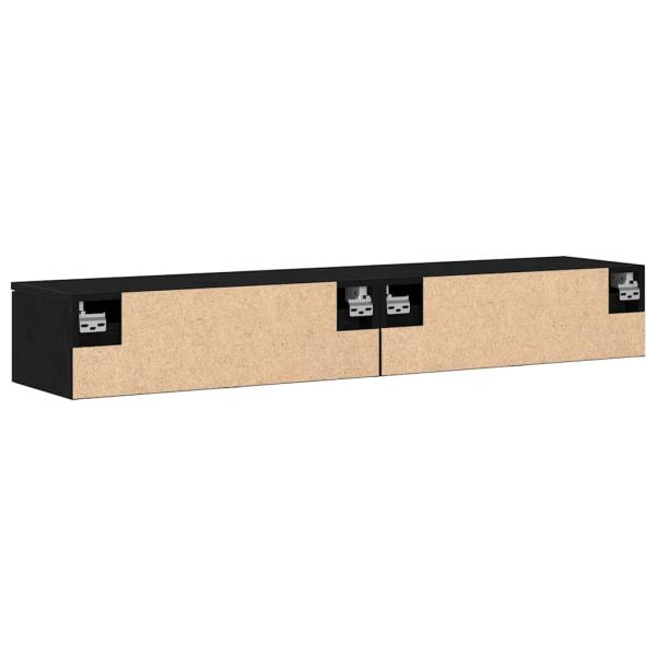 Wandschränke 2 Stück Schwarze Eiche 68x30x20 cm Holzwerkstoff