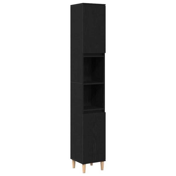 3-teiliges Badezimmer Schrank Set Schwarze Eiche Holzwerkstoff