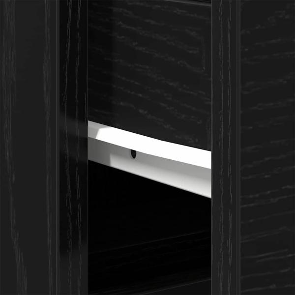 3-teiliges Badezimmer Schrank Set Schwarze Eiche Holzwerkstoff