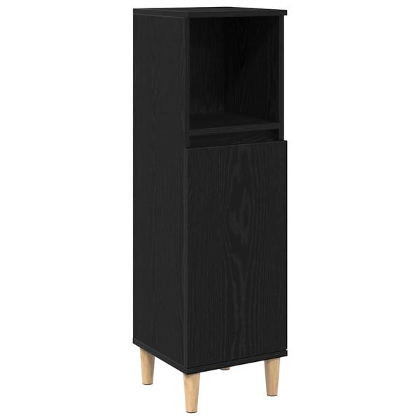3-teiliges Badezimmermöbel Set Schwarze Eiche Holzwerkstoff