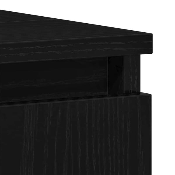 3-teiliges Badezimmermöbel-Set Schwarz Eichenholz Nachbildung