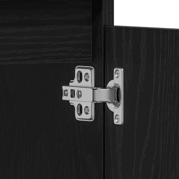 3-teiliges Badezimmermöbel-Set Schwarz Eichenholz Nachbildung