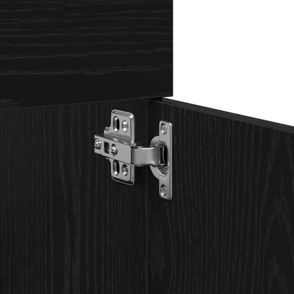 Badezimmerwaschtischschrank mit integriertem Waschbecken Schwarz Eiche Holzwerkstoff