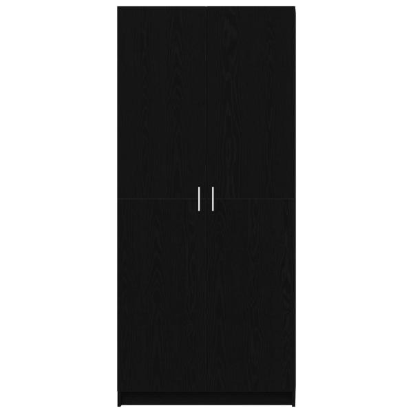 Kleiderschrank Schwarz Eiche 80x51x180 cm Werkstoff